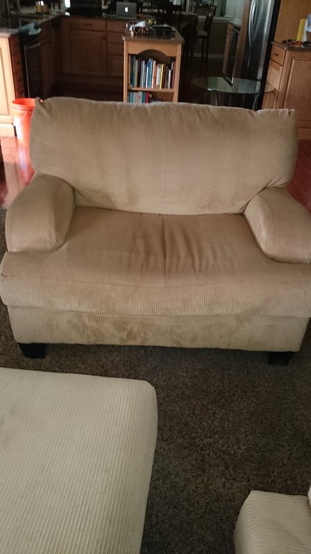 Chair before upholstery cleaning